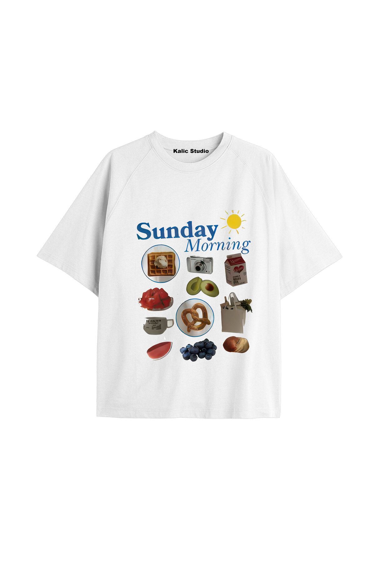 Kalic Studio Y2k vintage Pickles Baskılı Beyaz T-shirt KOD 212