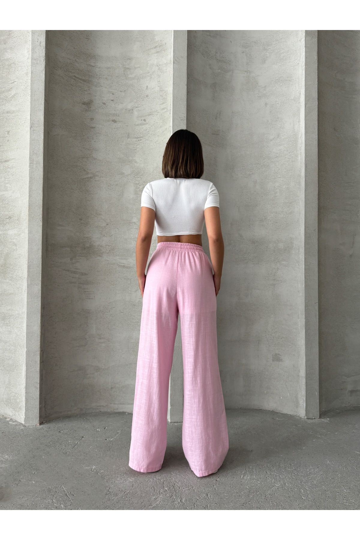 Miss Prova  Bel Bağlama Detaylı Keten Pantolon MISSPNT2669 - Görsel 7
