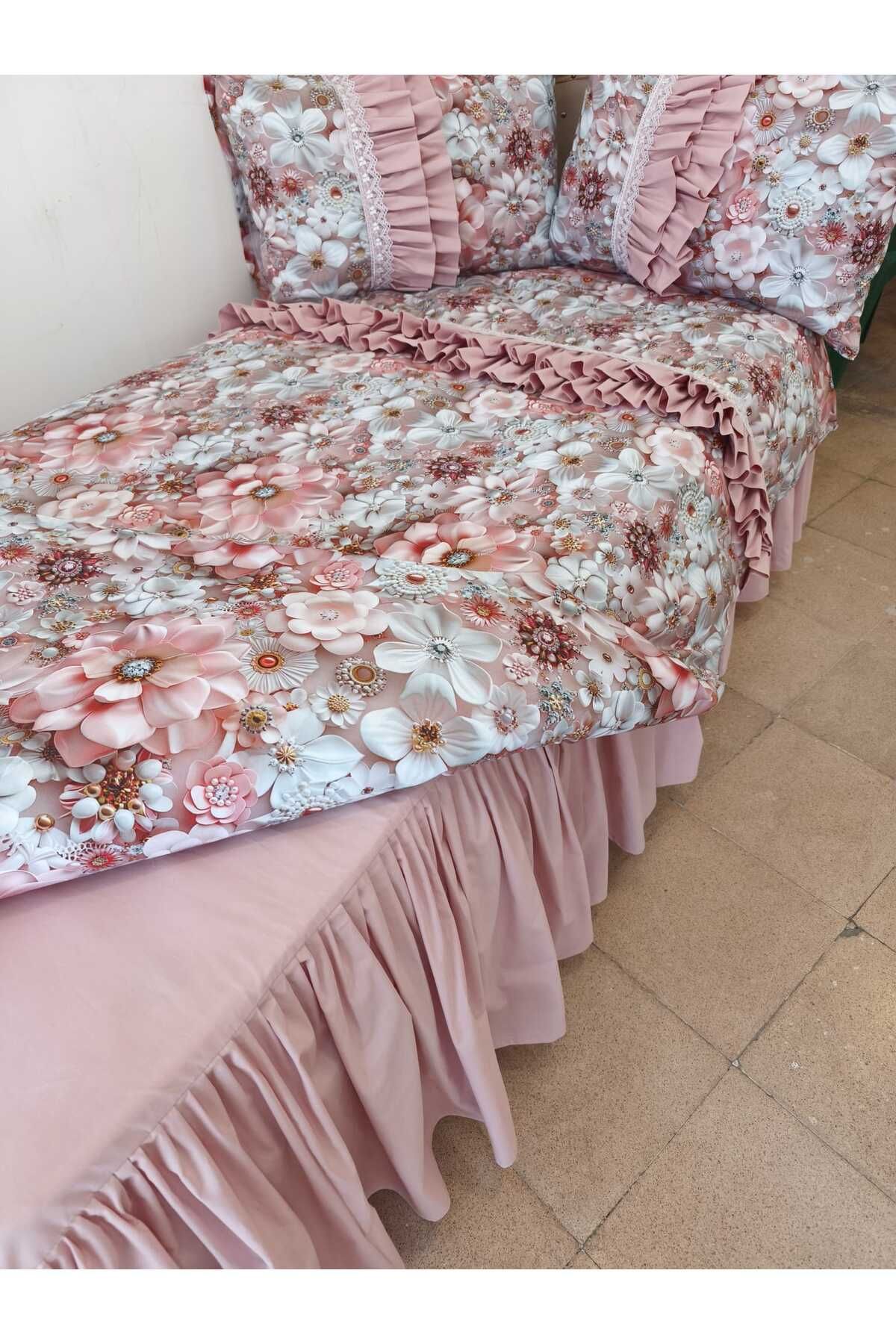 Baştacı Baştacı fırfırlı nevresım takımı