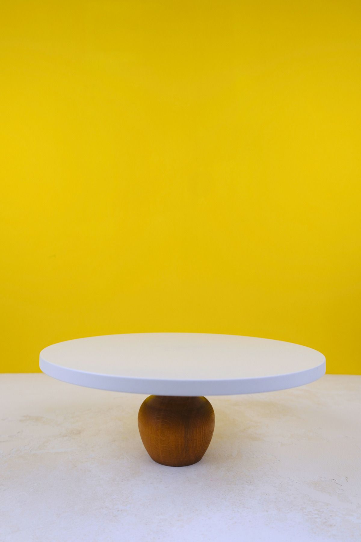 justwood 30 cm. Mdf Beyaz Tabak Nar Model Ahşap Ayaklı Pasta Sunum Tabağı