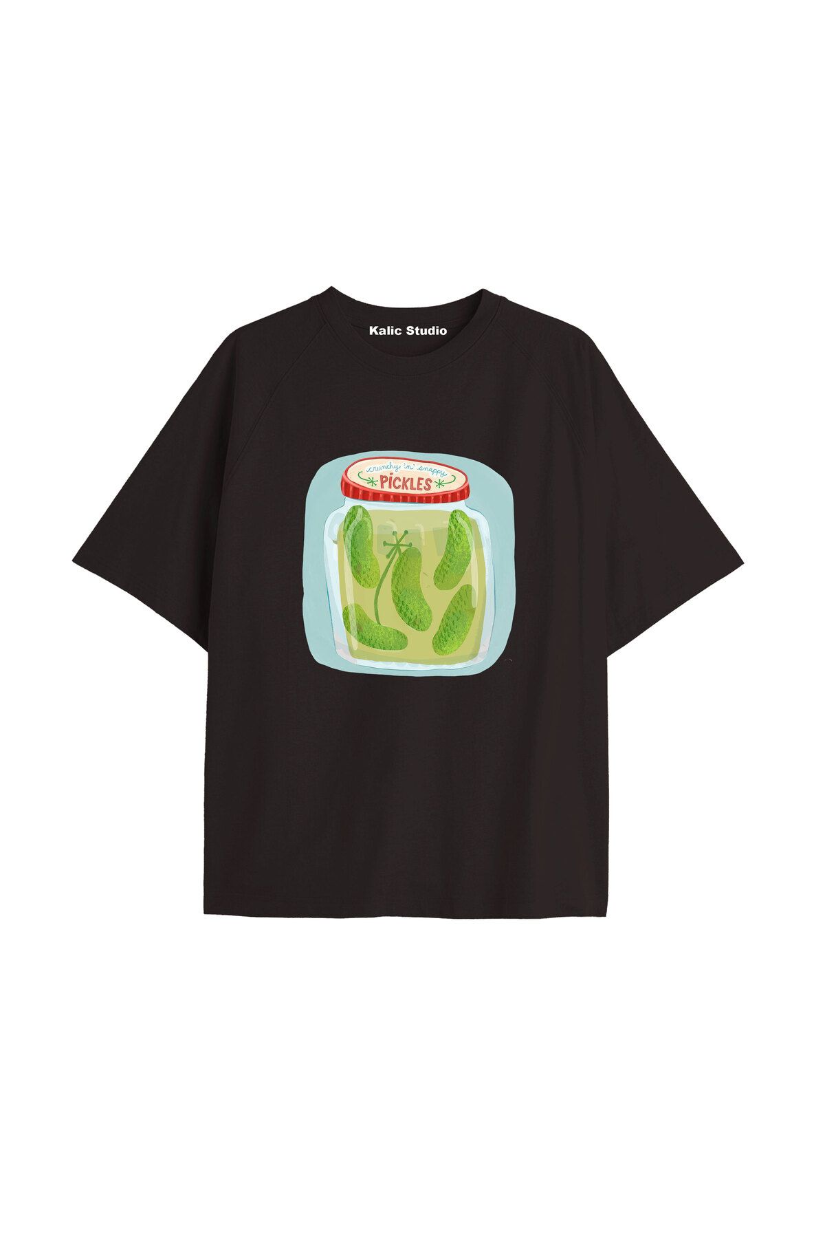Kalic Studio Y2k vintage Pickles Baskılı Sİyah T-shirt KOD 252