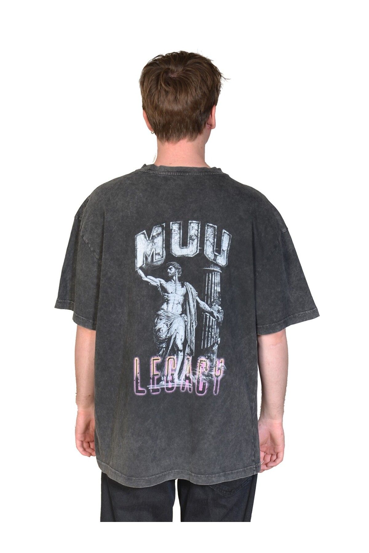 Muu Legacy WORLD STATUE Oversize T-Shirt %100 Pamuk Dijital Baskılı