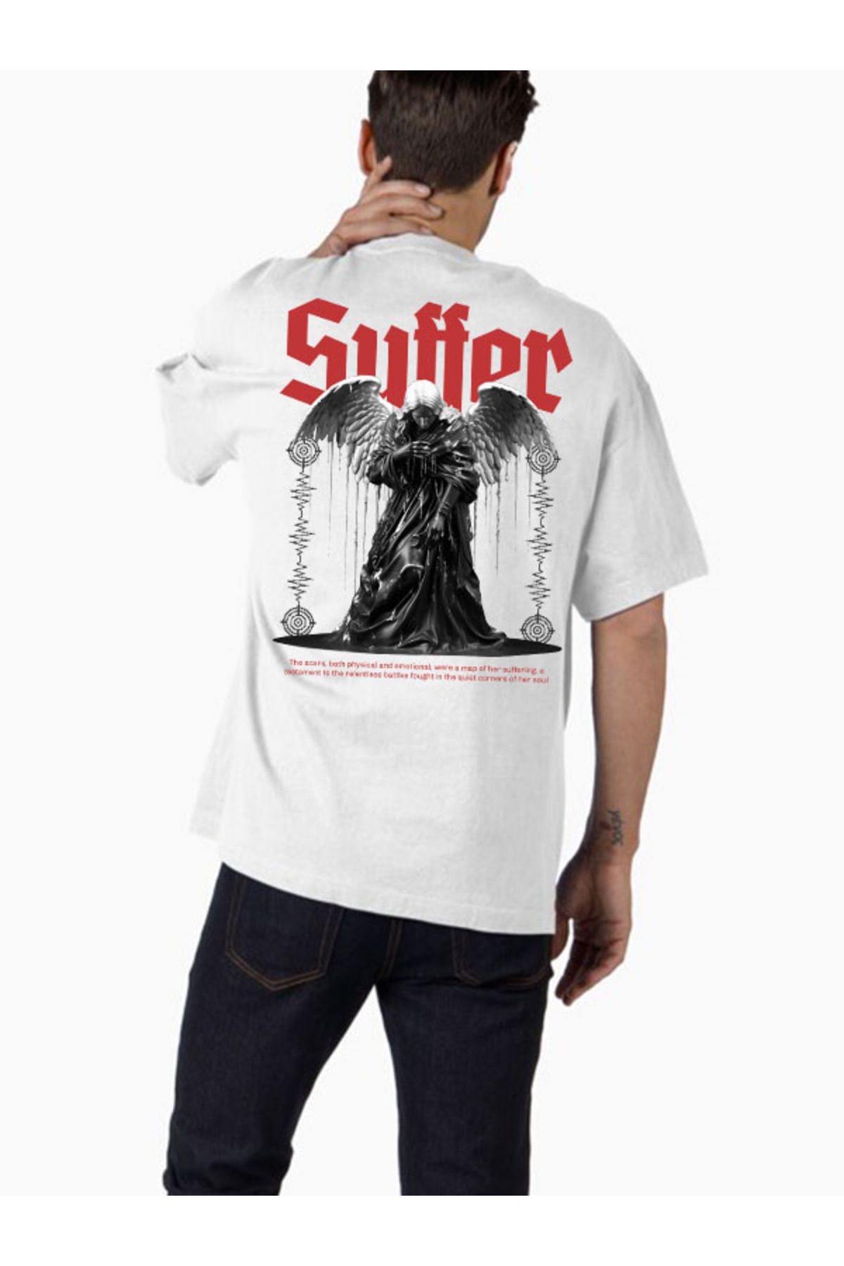 COMVİCHO Unisex streetwear54 Tasarım Baskılı Oversize T-Shirt