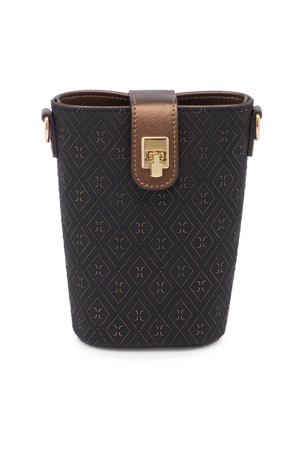 Tergan Bronz Print Kadın Omuz Çantası - S25Y1PR09173-R7P