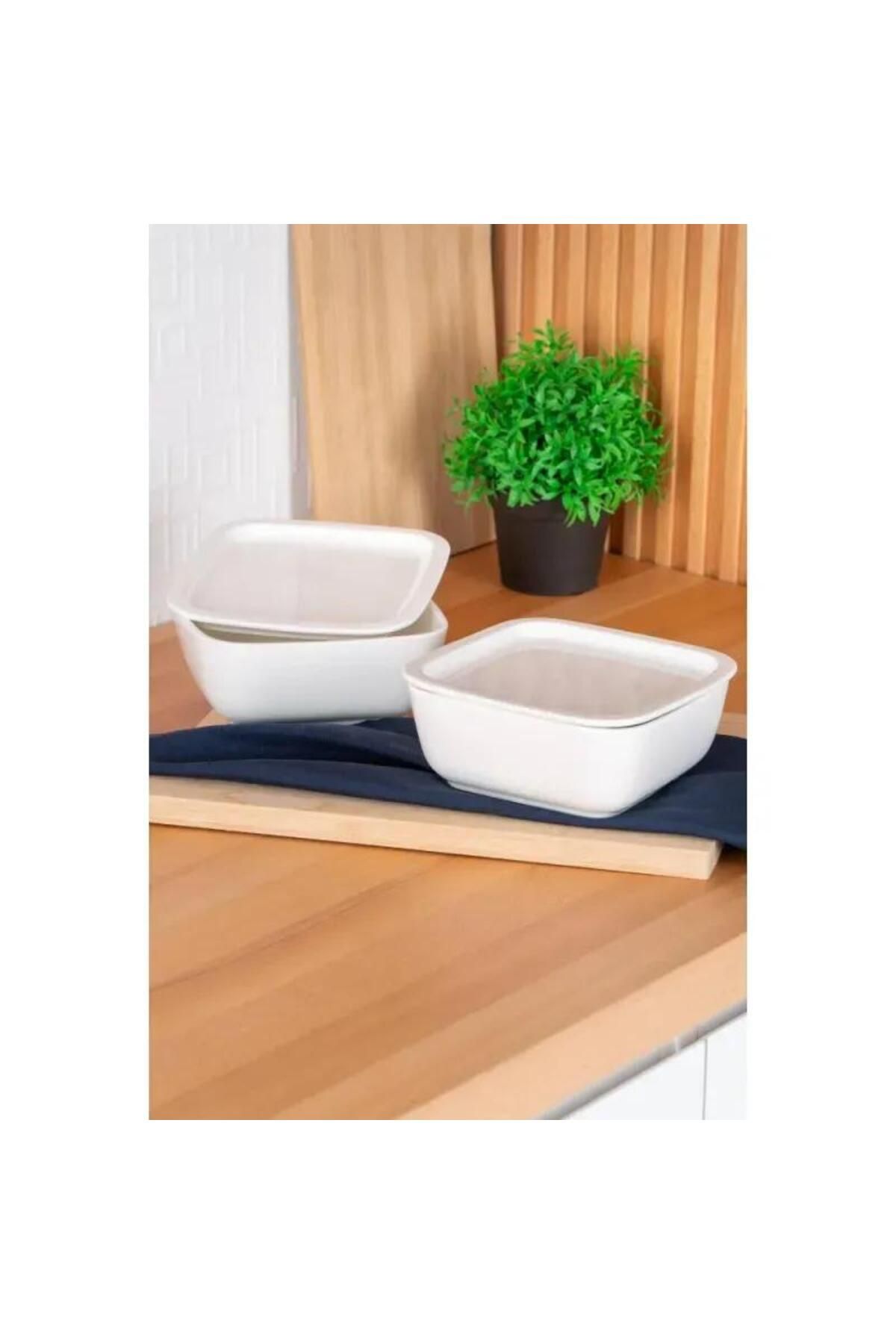 ACAR Bianco Perla Tekli Kapaklı Porselen Fırın Kabı Kahvaltılık Kase 14 Cm Sct-05430 MST508