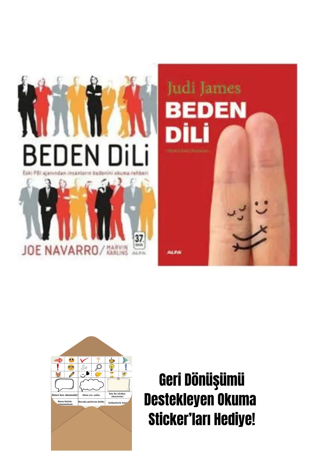 Alfa Yayınları Beden Dili 2 Kitap Set - Joe Navarro + Okuma Sticker'ları