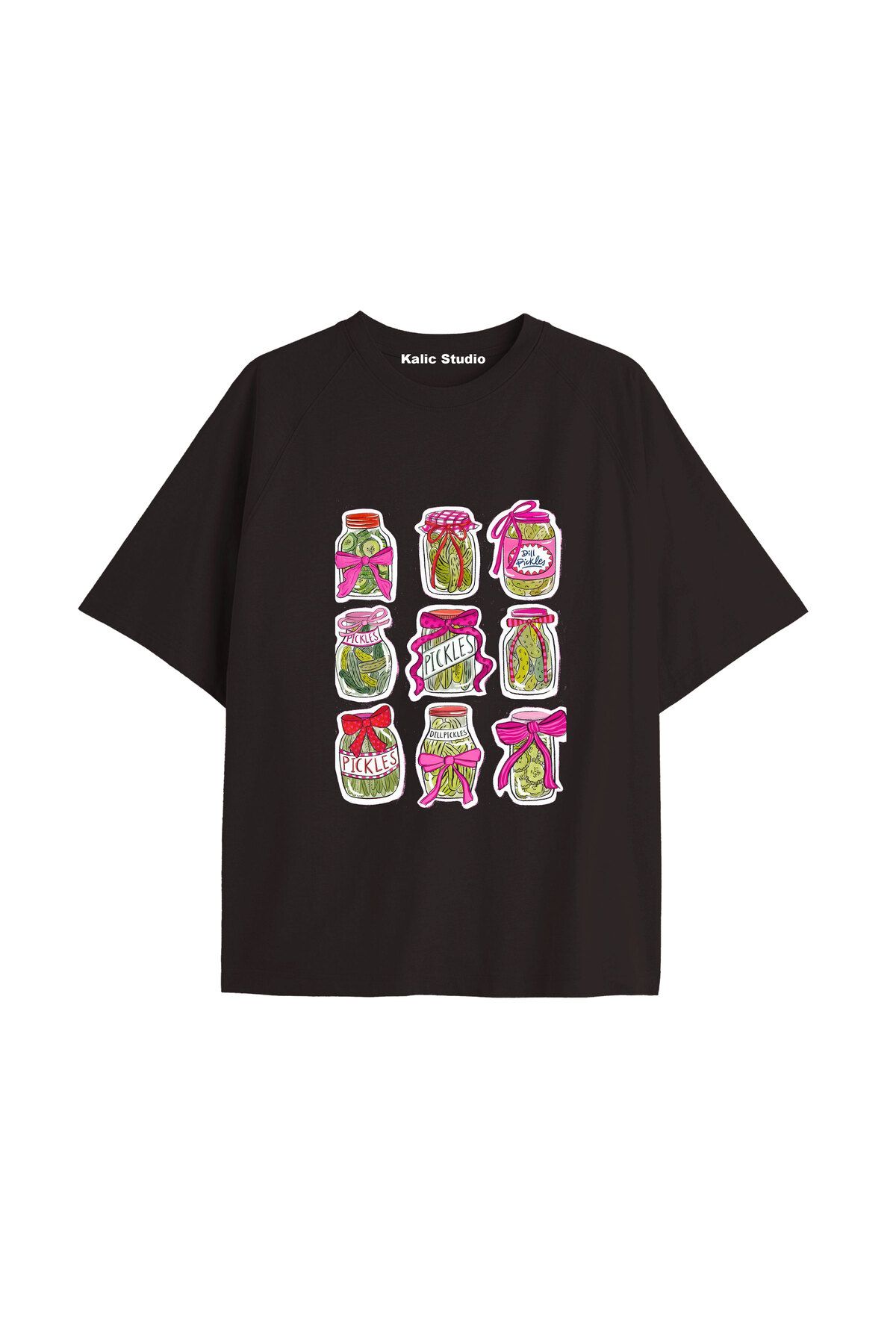 Kalic Studio Y2k vintage Pickles Baskılı Sİyah T-shirt KOD 244