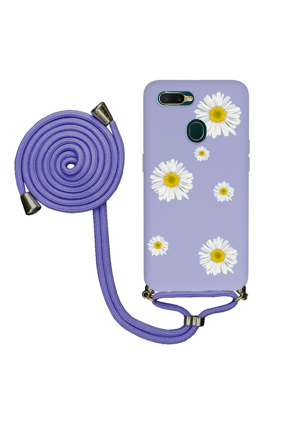 Royaleks Oppo A5s İpli Lansman Kılıf - Papatyalı