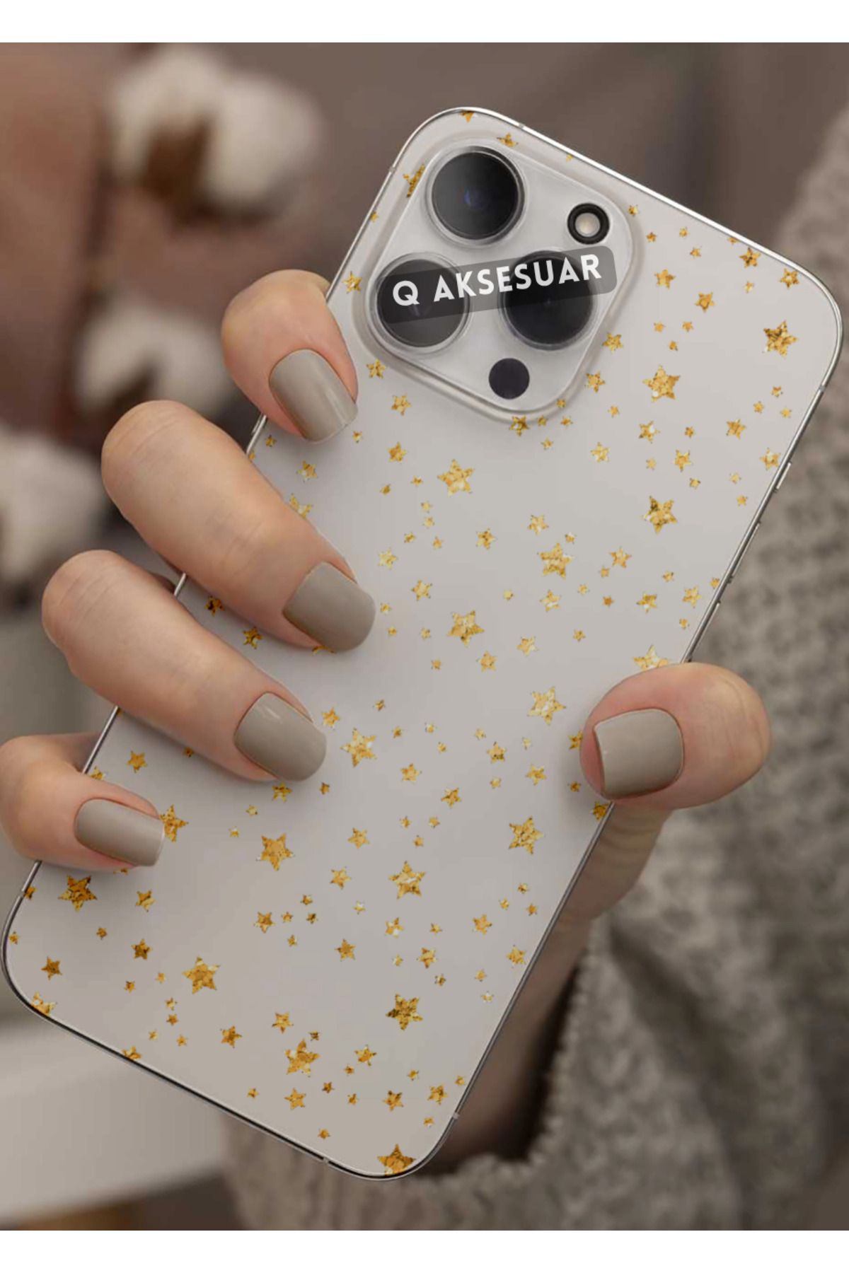 Q Aksesuar Xiaomi Redmi Note 9S Uyumlu Yıldızlar Tasarımlı Şeffaf Telefon Kılıfı Kapak Case