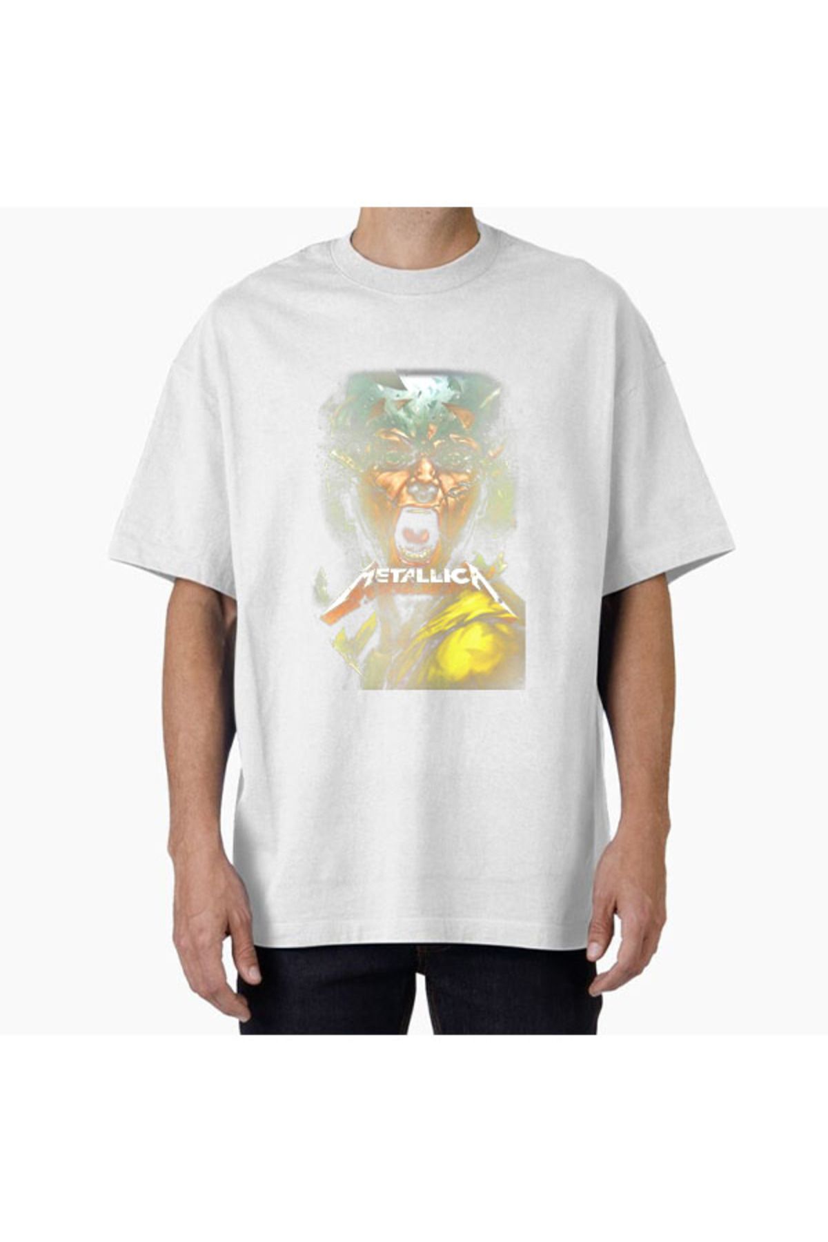 COMVİCHO Unisex Metallica25 Tasarım Baskılı Oversize T-Shirt