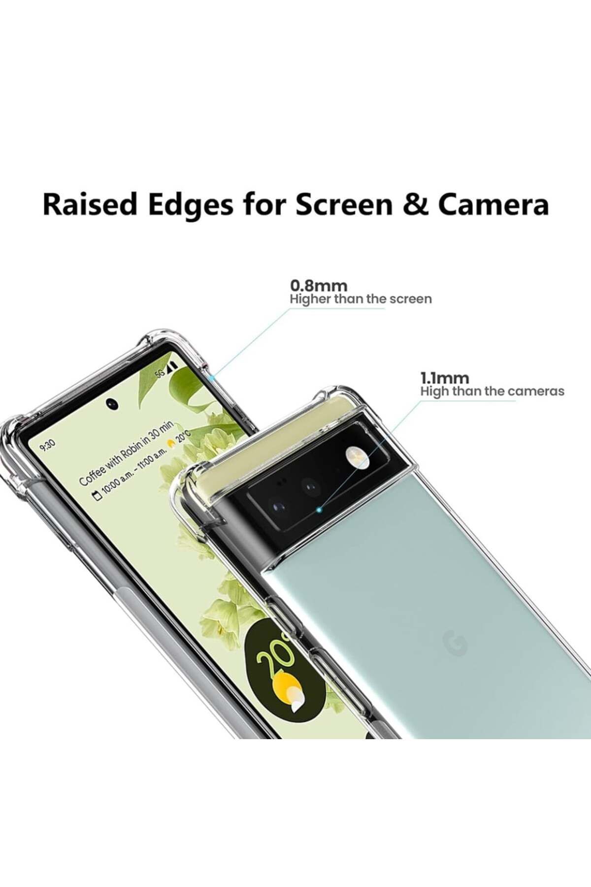SKYDDAR INNOVATION-Carcasă pentru Google Pixel 6, rezistentă la șocuri, transparentă, subțire, din silicon, set de autocolante 4