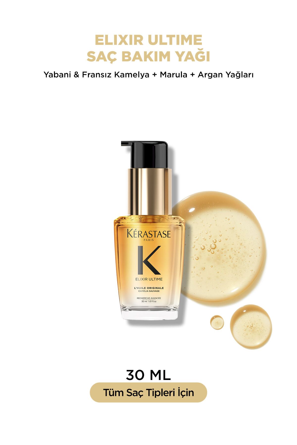 Kerastase Elixir Ultime (YENİ)En Geliştirilmiş Formullü İkonik Bakım Yağ 30ml/HairBoss