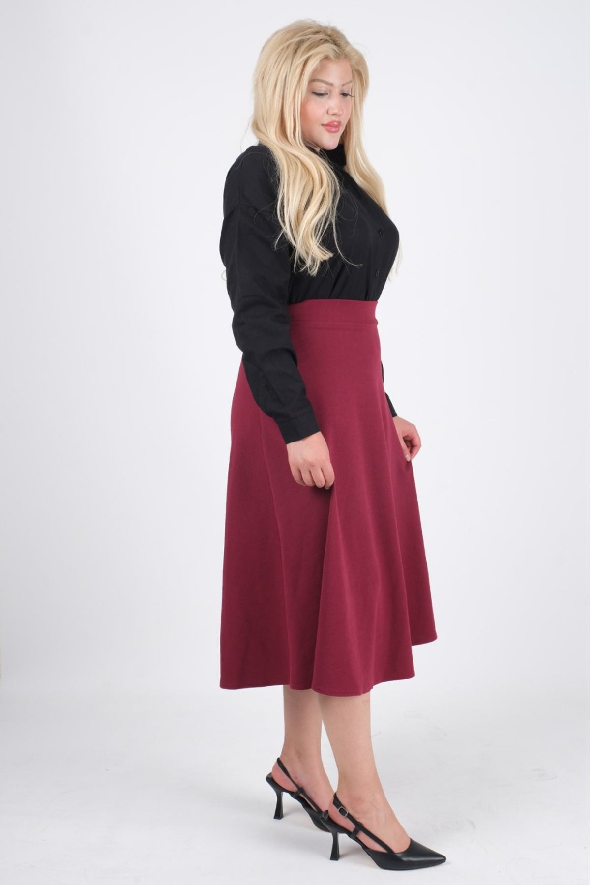 MODA Fuşya Örme Etek
