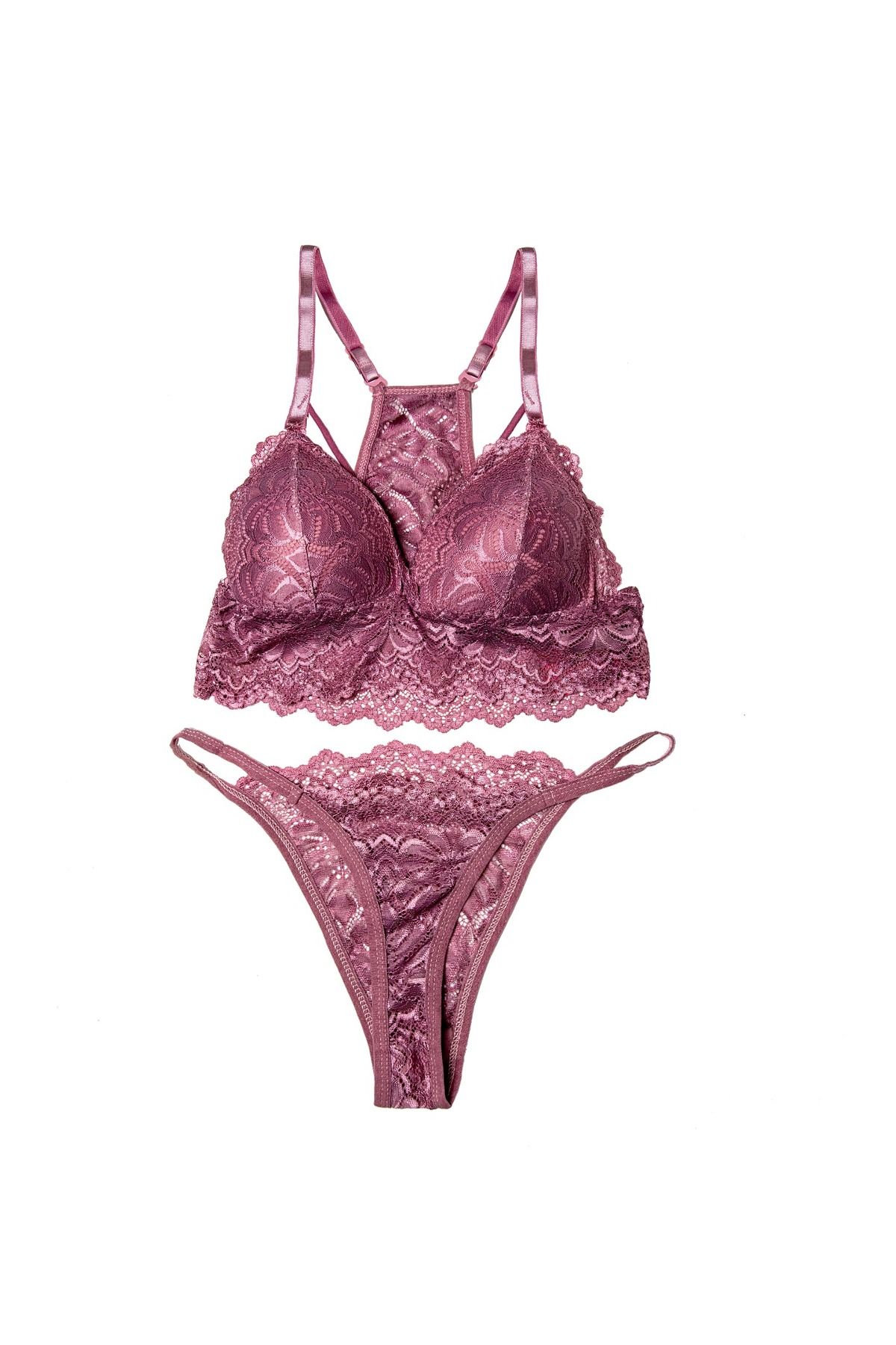 Derya Kurşun Bralet Sütyen Takımı Mürdüm