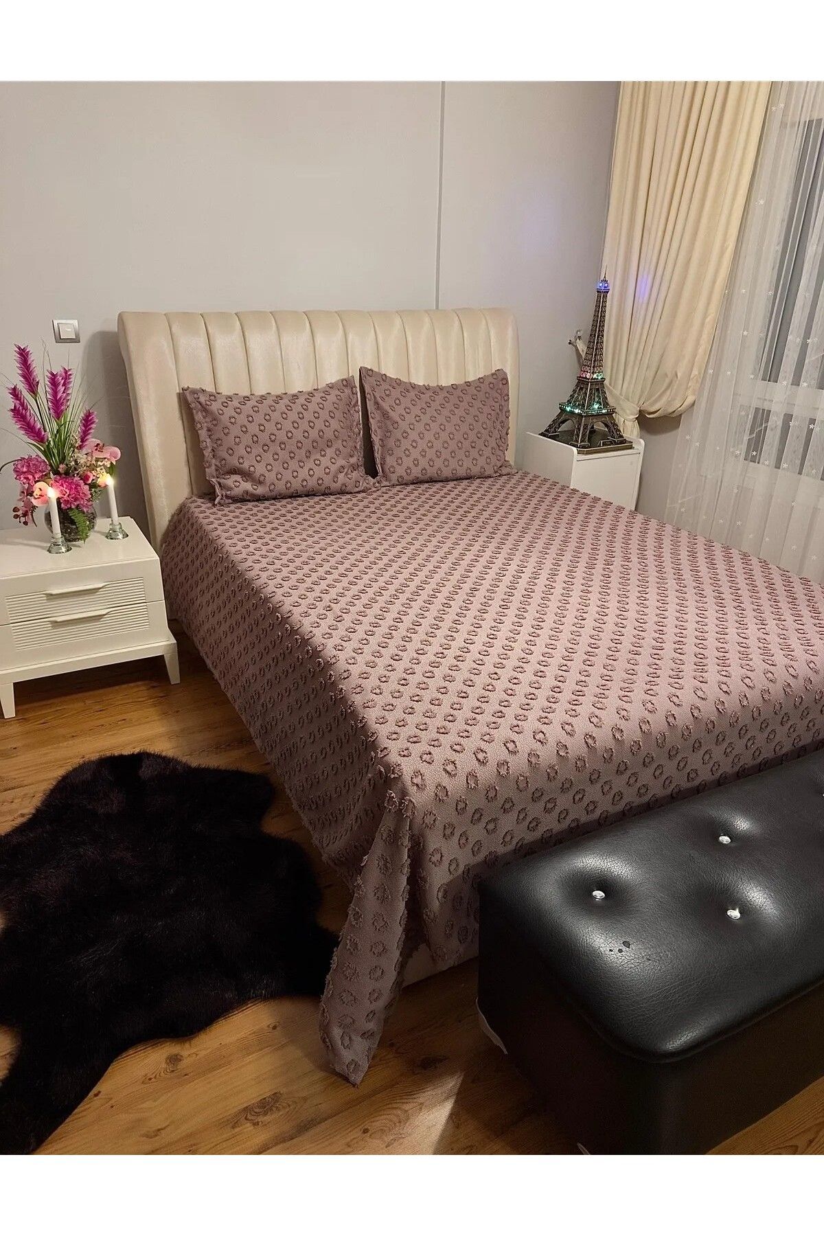 d'niss home touch of nature in your home-مفرش سرير مزدوج منقوش من 3 قطع 2