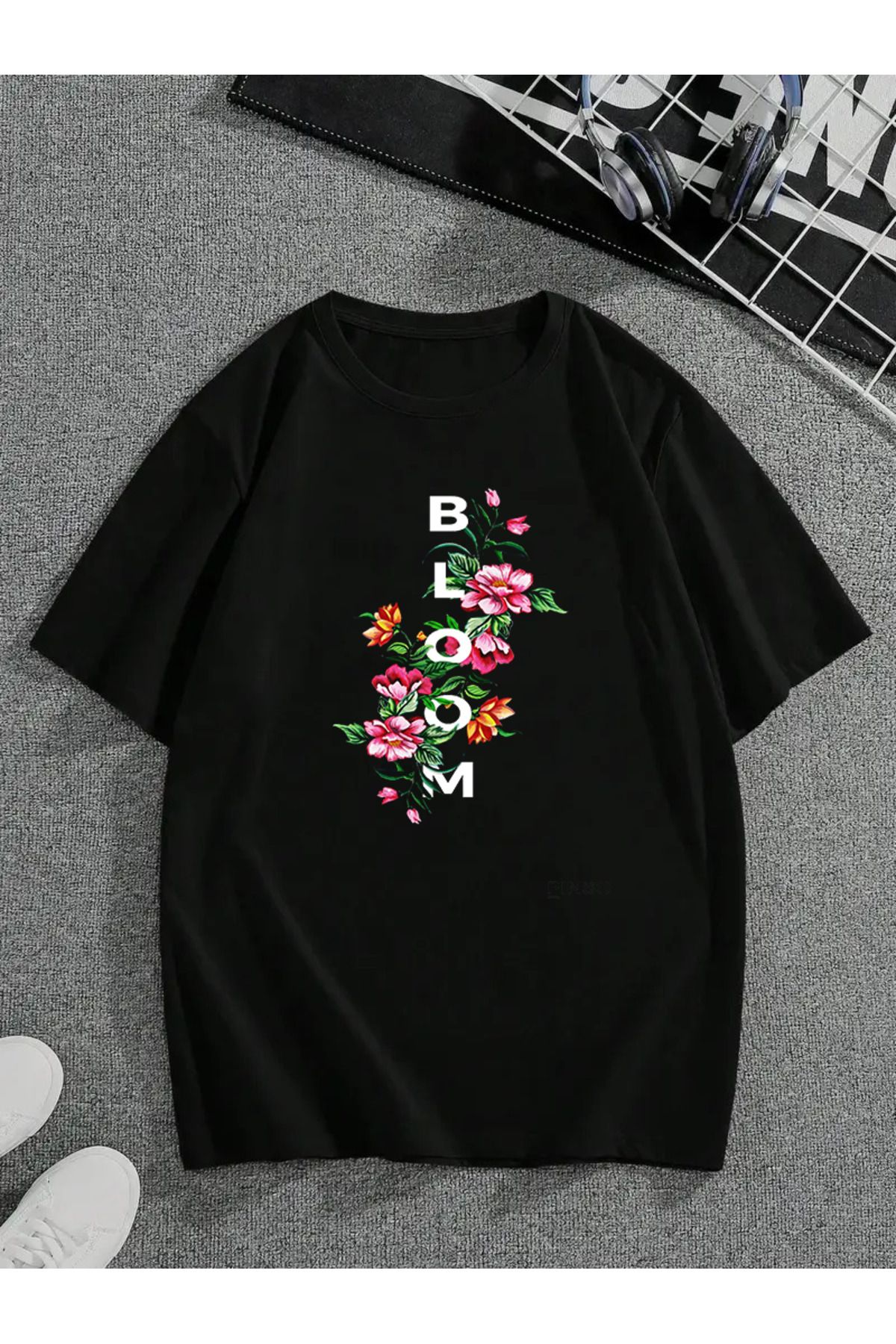 MODA Unisex Oversize Kalıp Bloom Baskılı T-Shirt