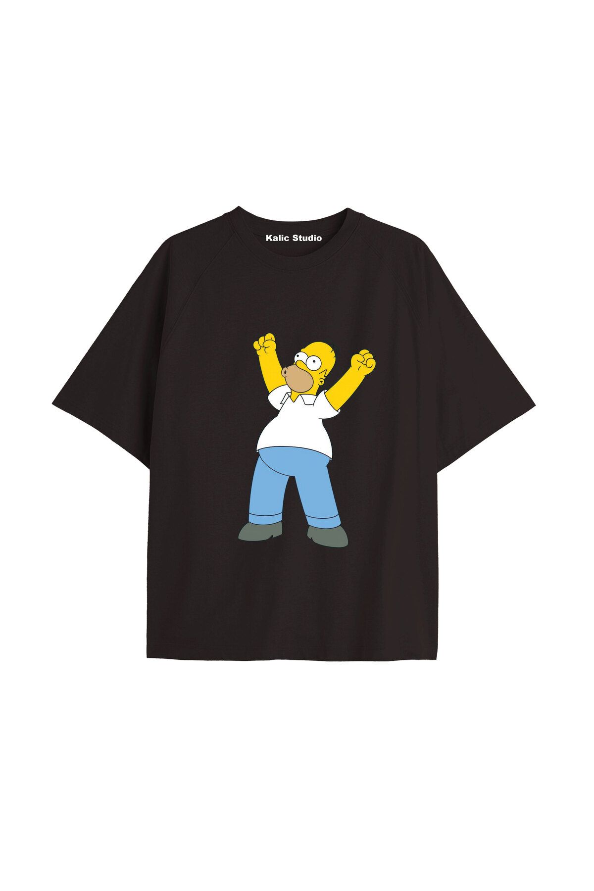Kalic Studio Y2k vintage Simpson Baskılı Sİyah T-shirt KOD 299
