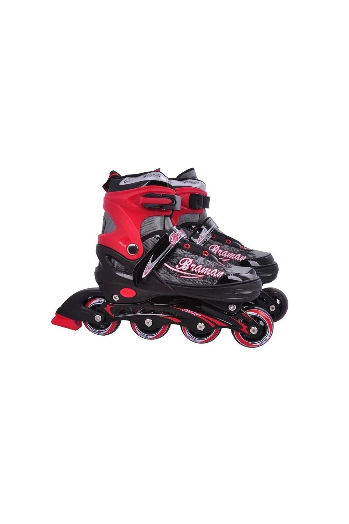SerenityHaven Unisex Çocuk Kırmızı Inline Super Paten 34-37