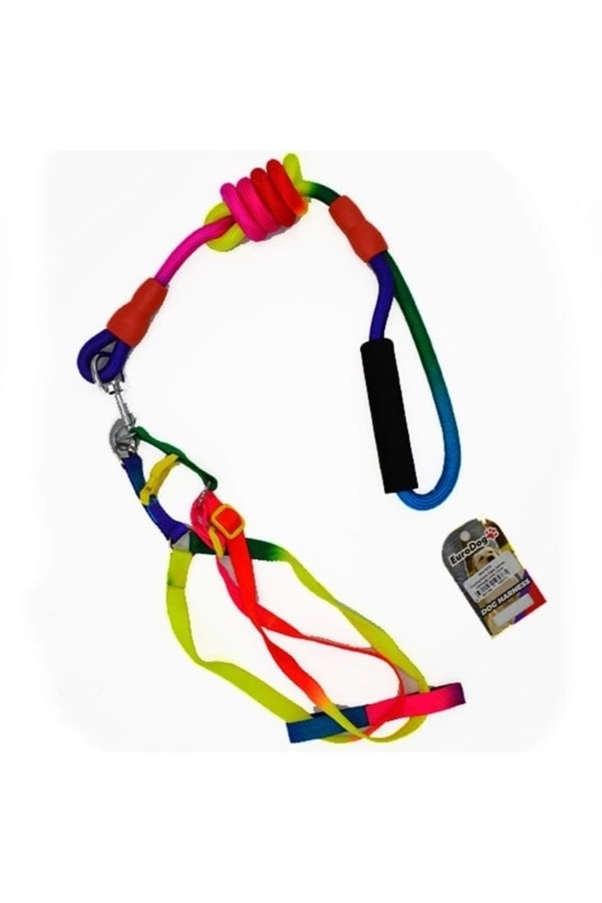 ShopNova Euro Dog Köpek Göğüs Tasması Gökkuşağı 14 Mm 120 Cm