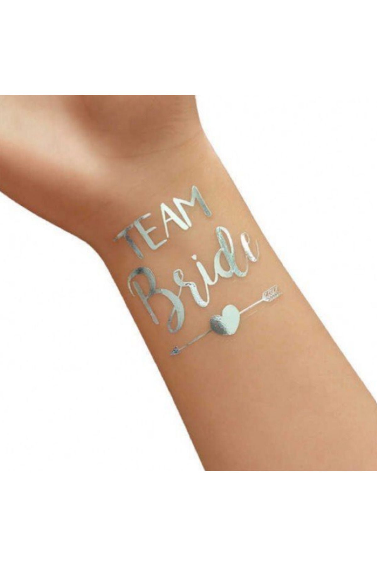 UVERTE Team Bride Dövme Gümüş Silver Renkli Geçici Parti Dövmesi