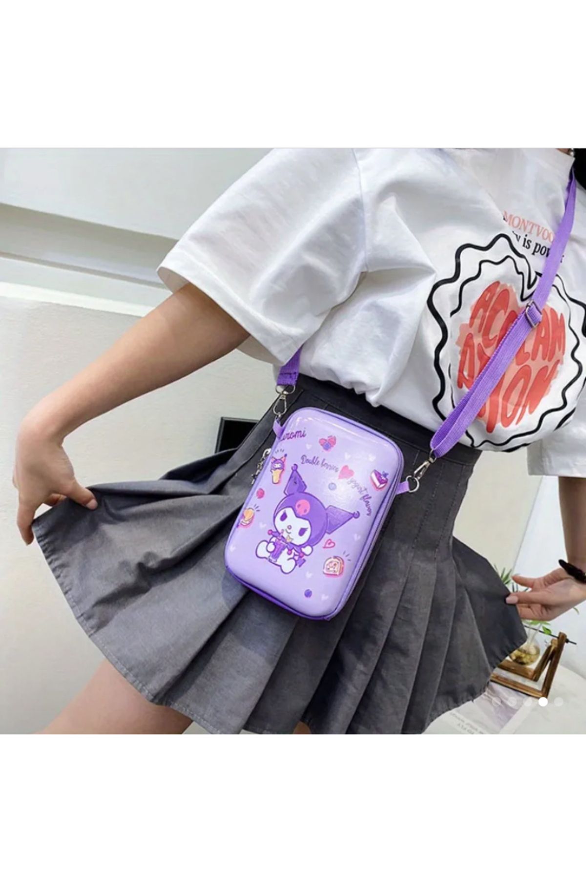 SANRIO Kuromi çanta omuz çantası çapraz çanta