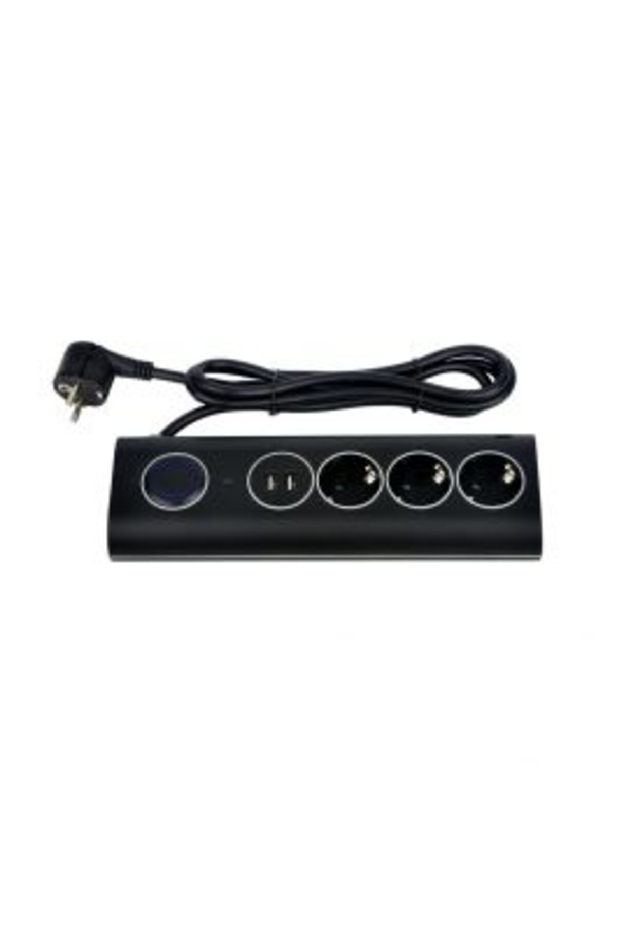 Homelux-Desk Extension Cord Strohm, 3 Sockets, 2xUSB 2.4A, Switch, Surge Protection, 1.5m, Black 1
