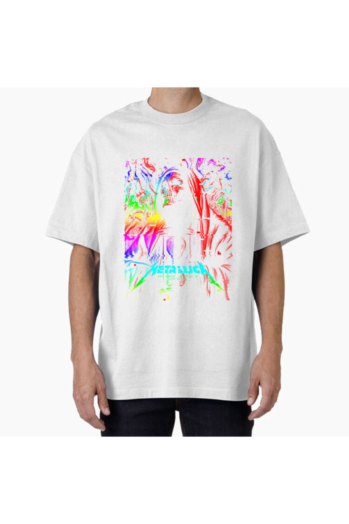 COMVİCHO Unisex METALLICA Tasarım Baskılı Oversize T-Shirt
