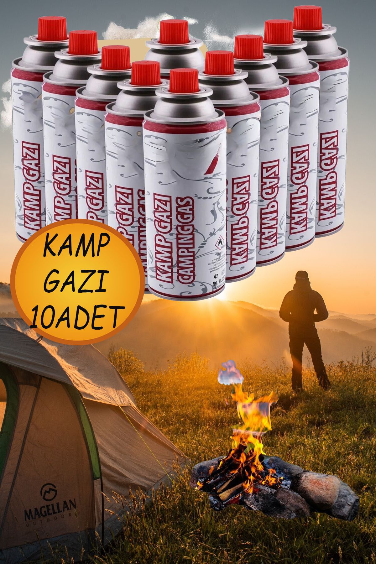 nublado Kamp Gazı (10 Adet) Tek kullanımlık Pürmüz Yedeği 227 gr Bütan Propan Tüpü Portatif Ocak Kartuşu