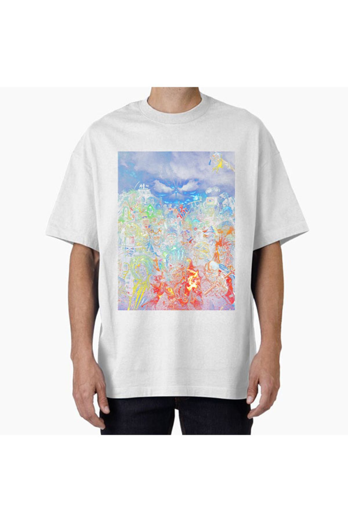 COMVİCHO Unisex maiden Tasarım Baskılı Oversize T-Shirt