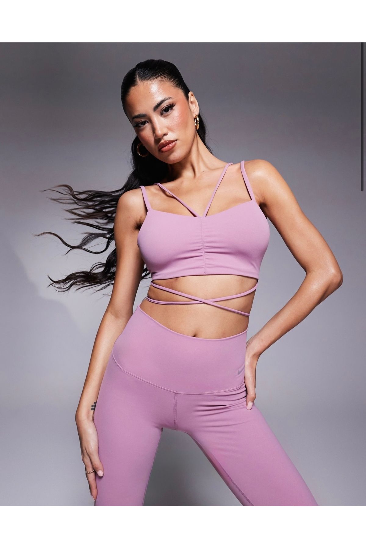 Nike Dri-Fit Zenvy Strappy Wrap Light-Support Padded Training Pembe Kadın Spor Sütyeni
