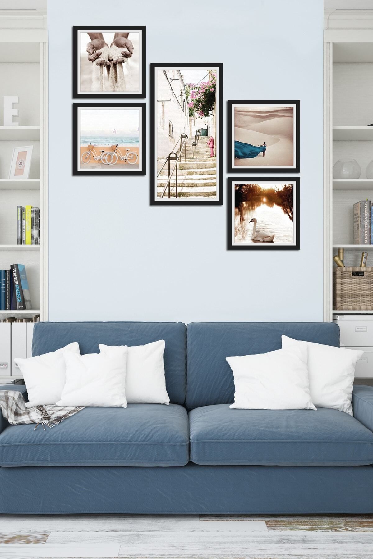 Pi Dekorasyon Collage Style 5 Parçalı Mdf Tablo Atf204