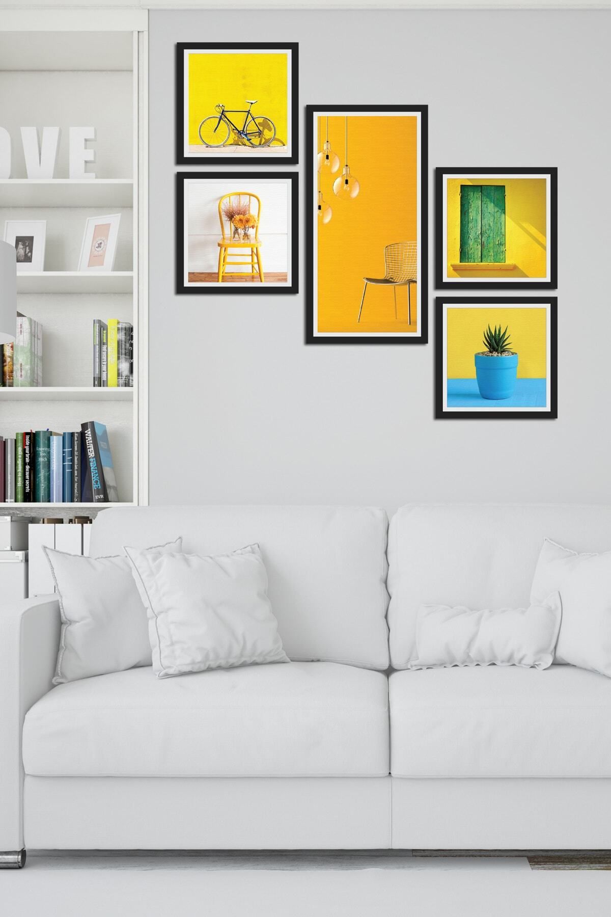 Pi Dekorasyon Collage Style 5 Parçalı Mdf Tablo Atf206