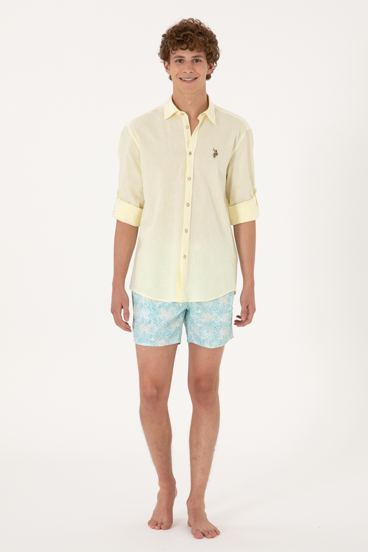 شلوارک شنا مردانه نعنایی برند یو اس پولو کد:(50299758-VR090) U.S. Polo Assn.