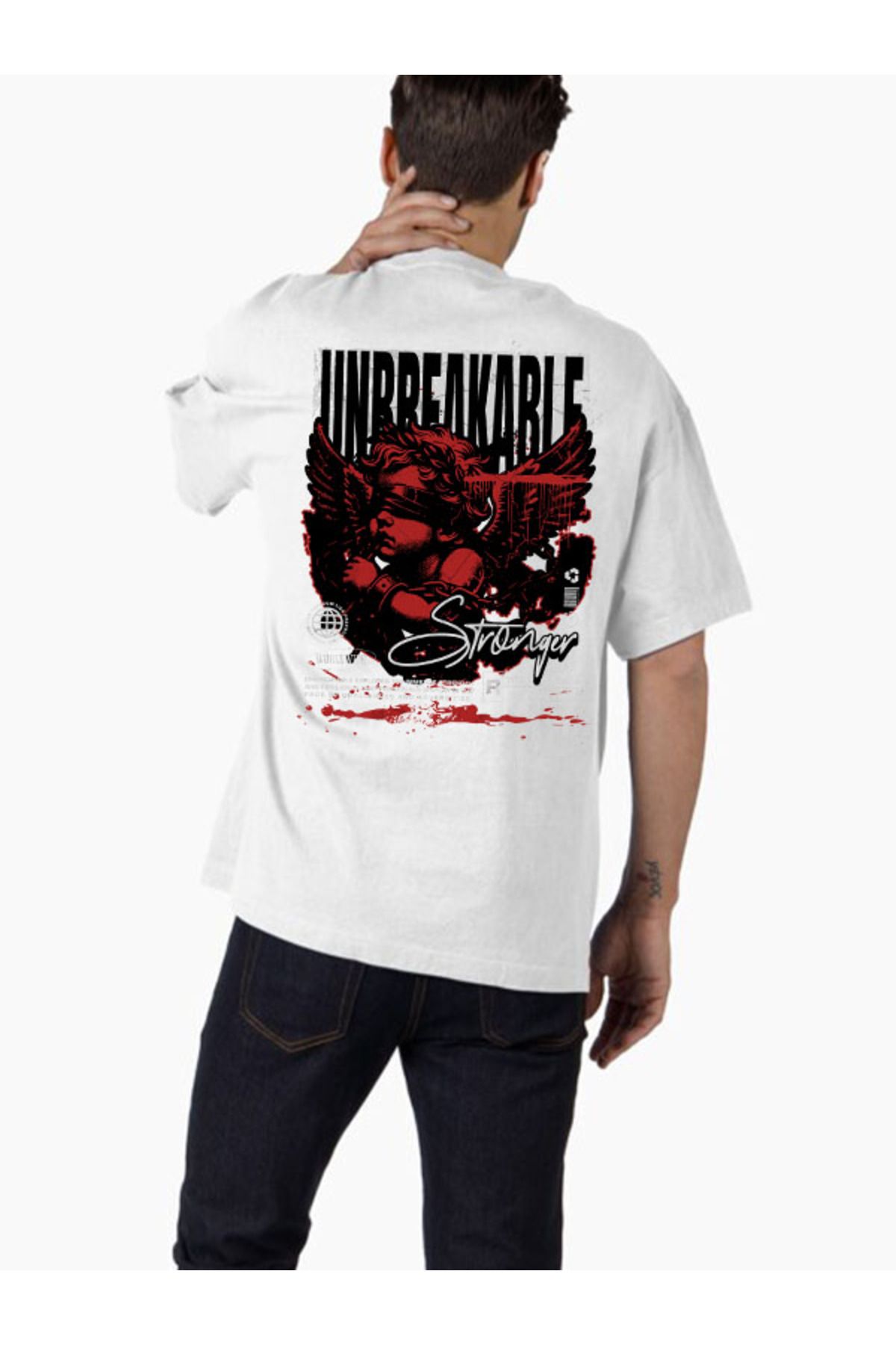COMVİCHO Unisex streetwear118 Tasarım Baskılı Oversize T-Shirt