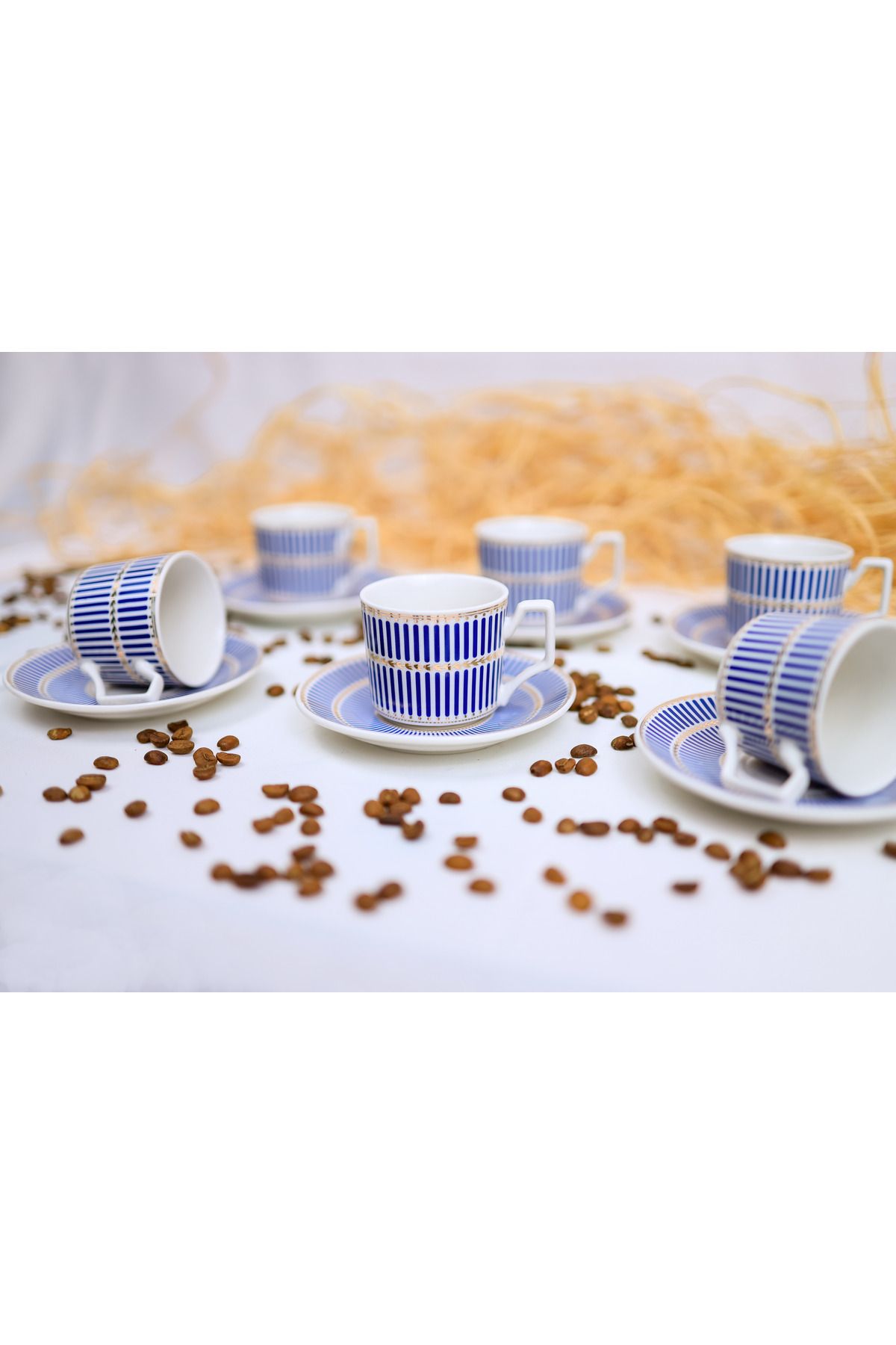 Noya Home Paris 12 Parça 6 Kişilik Kahve Fincan Takımı Blue