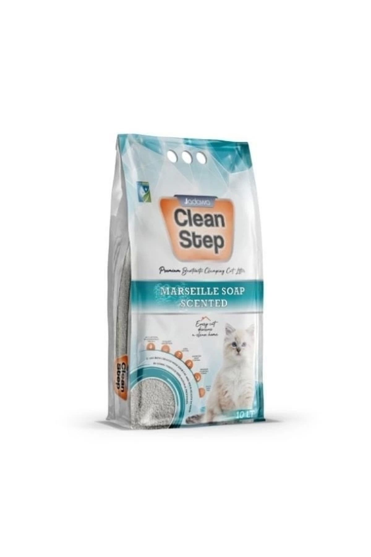 ShopNova Clean Step Aktif Karbonlu Marsilla Kokulu İnce Taneli Topaklanan Bentonit Kedi Kumu 10 Lt
