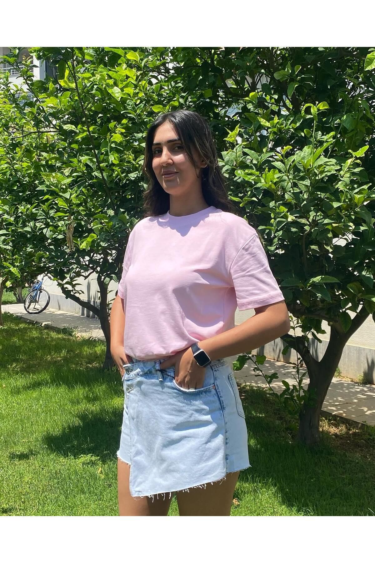 Girls House Kadın Yüksek Bel Jean Şort Etek