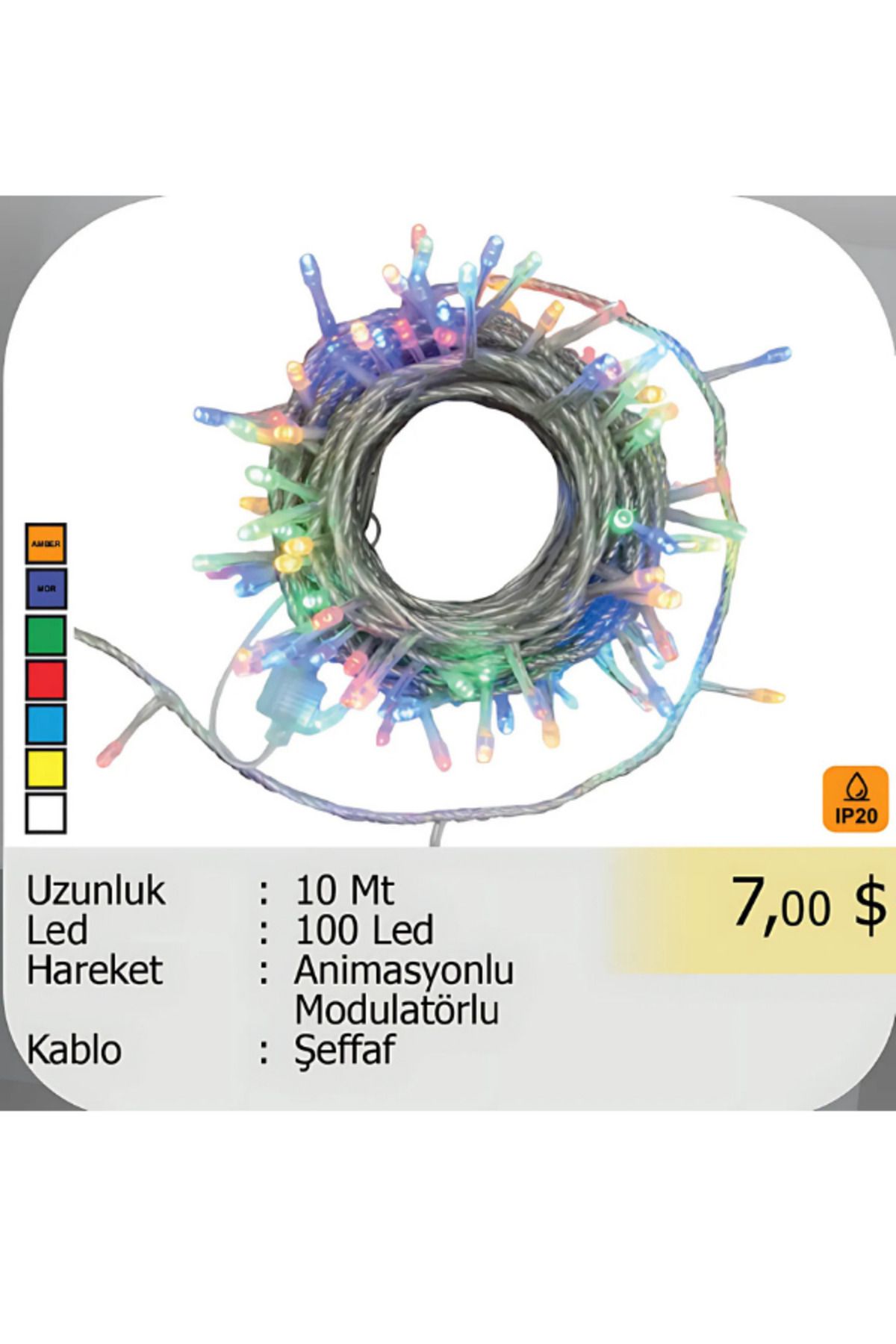 ELKHOUSE ElektrikHouse LED PERİ IŞIĞI ANİMASYONLU MODULATÖRLU 10 metre