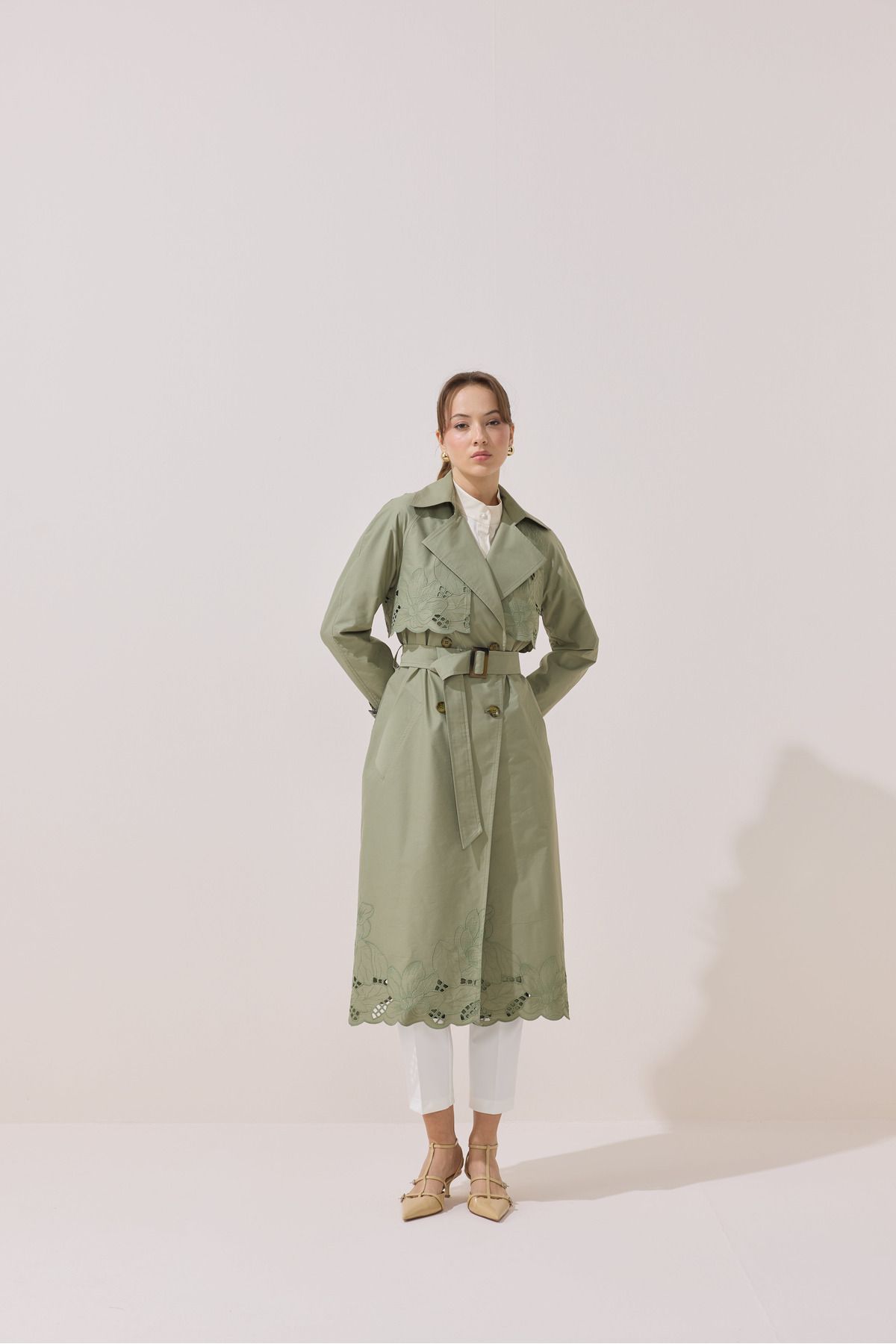 NUR KALAY COLLECTION NAKIŞLI PREMİUM TRENÇKOT