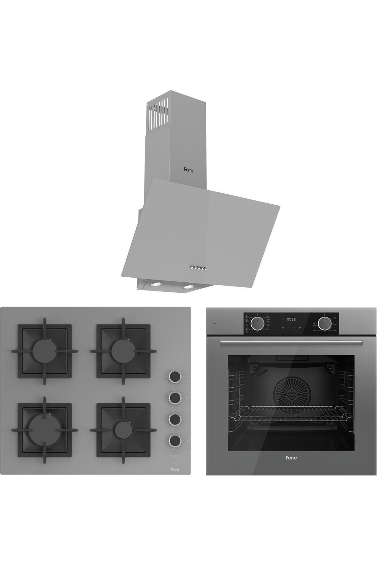 Ferre Fryart Sc Serisi Gri 3'lü Ankastre Set ( XE63CPR-SC208-D088 )