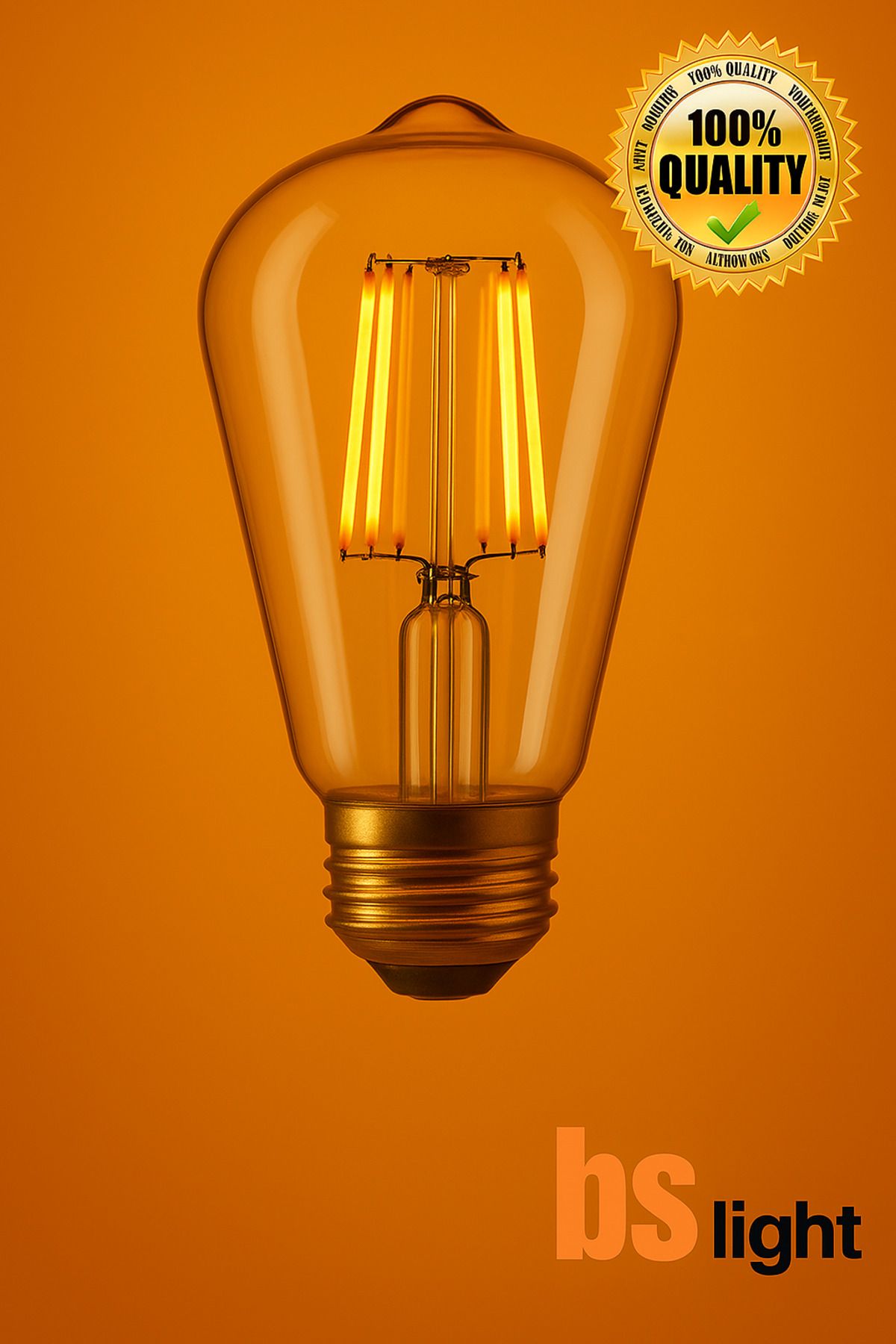 Bs Light Armut Dekoratif Retro Rustik Ampul E27 Standart Duy 220v Ev Cafe Aplik Abajur Tavan Ampül AMBER