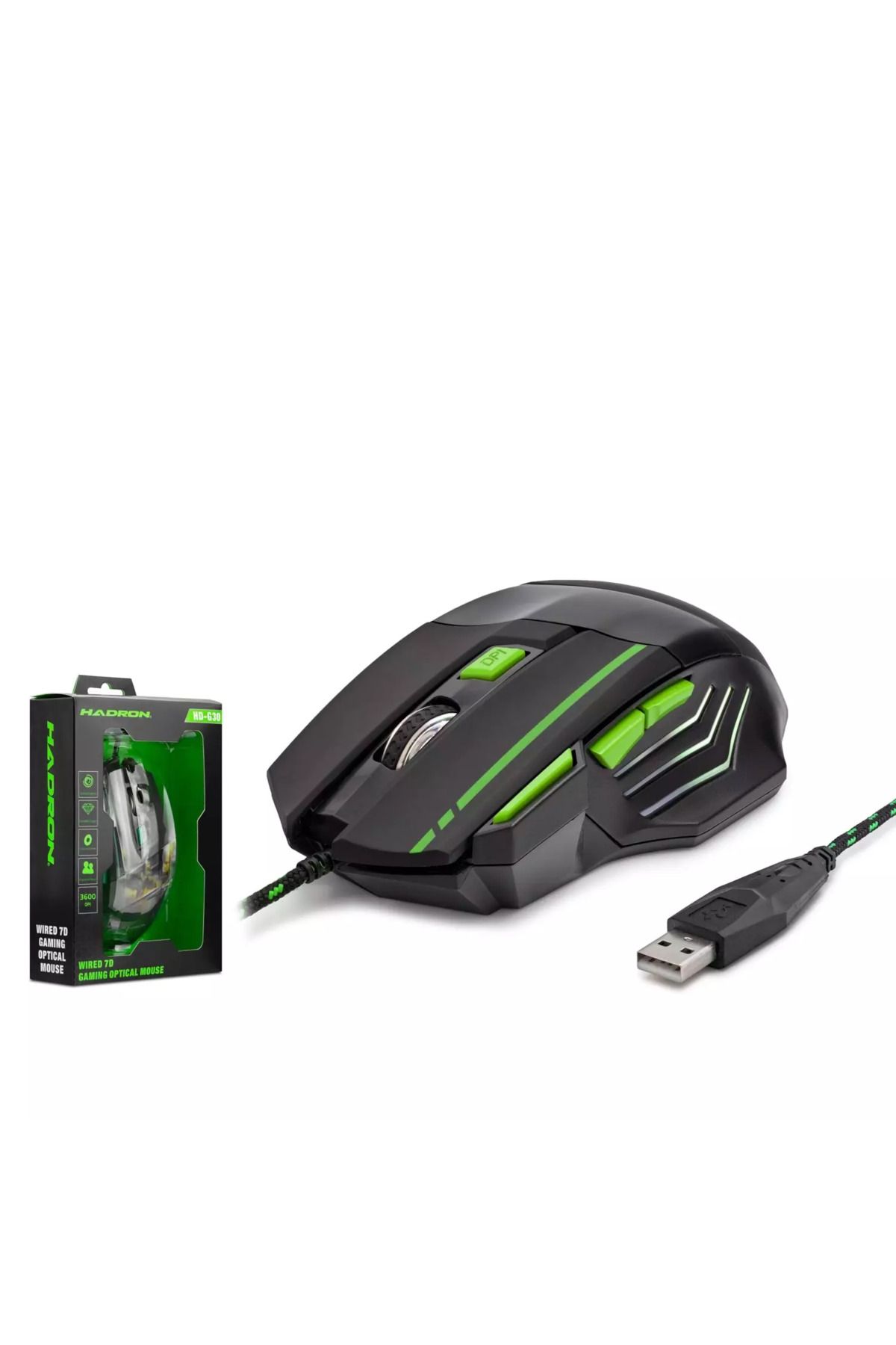 HADRON HD-G30 Kablolu Oyuncu Mouse 3600 Dpi Ledli