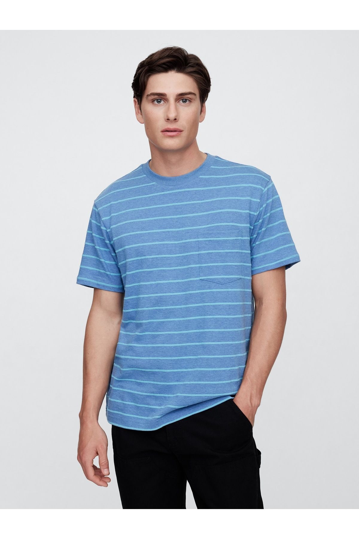 GAP Erkek Mavi Original Jersey T-Shirt
