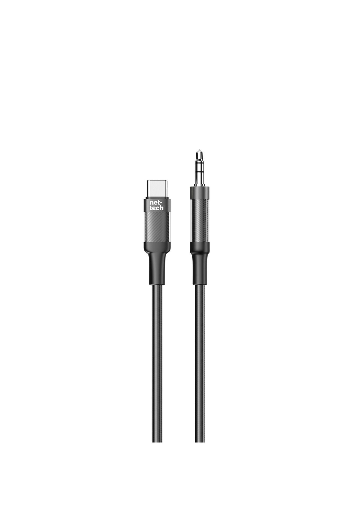 Nettech NT-AC07 Plastik 100 Cm Type-C To Aux Kablosu (Siyah)