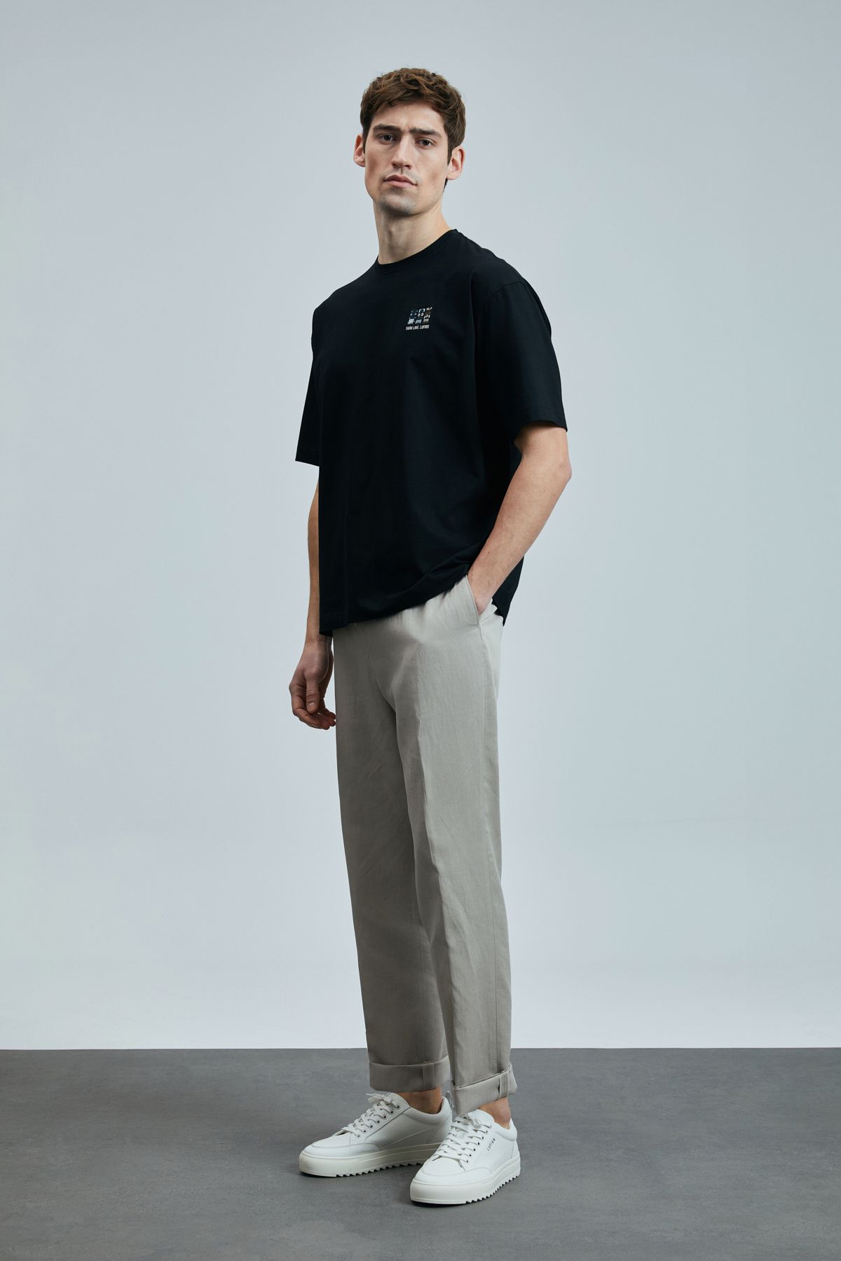 Lufian Mask Modern Grafik T- Shirt Siyah