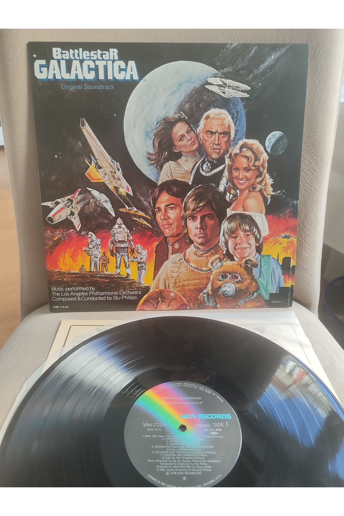 Plakperest Battlestar GALACTICA - 1979 Japonya Basım - Soundtrack LP Plak Albüm 2.EL
