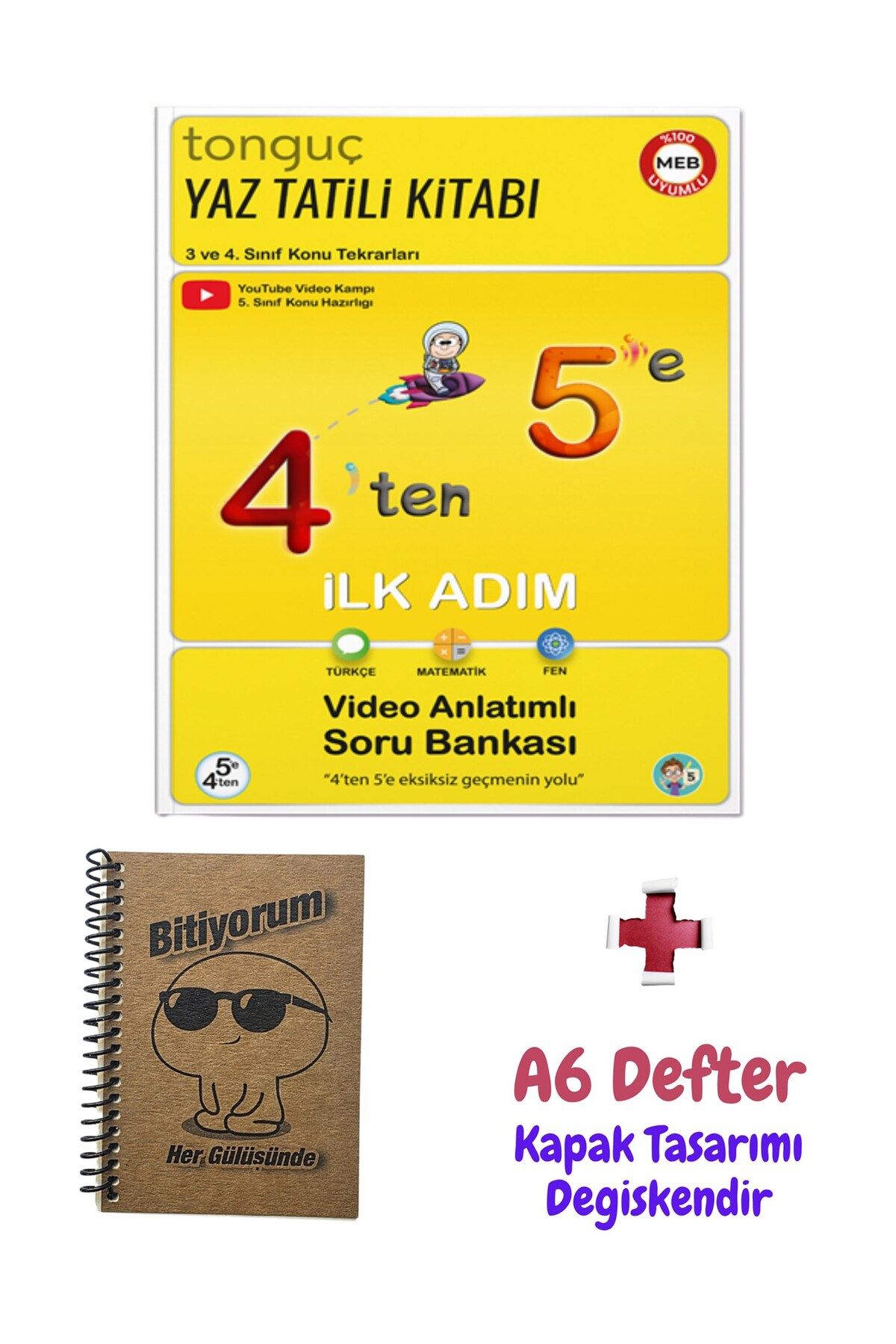 Tonguç Yayınları 4'ten 5'e Hazırlık Kitabı - A6 Kraft Kapak Not Defteri - Tonguç Yayınları