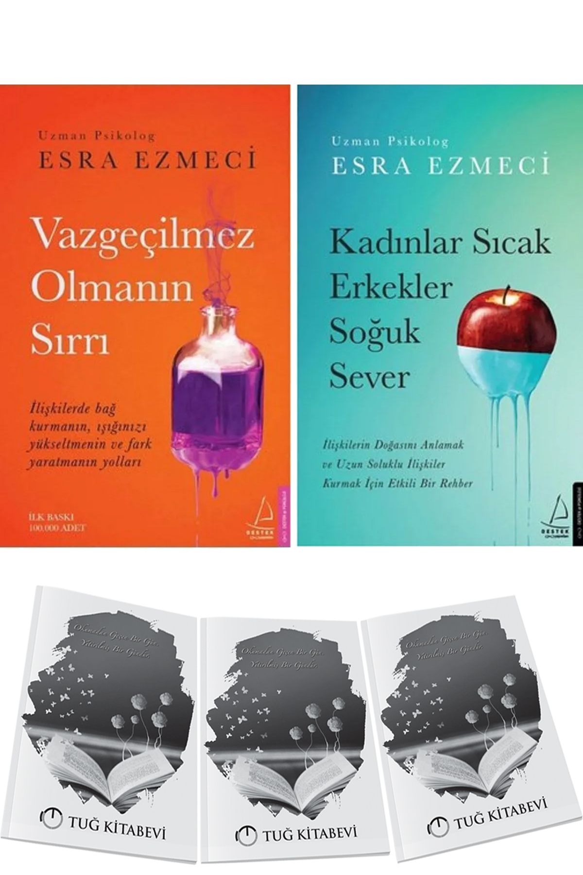 Destek Yayınları Vazgeçilmez Olmanın Sırrı-Kadınlar Sıcak Erkekler Soğuk Sever 2li Set Esra Ezmeci + Hediyeli
