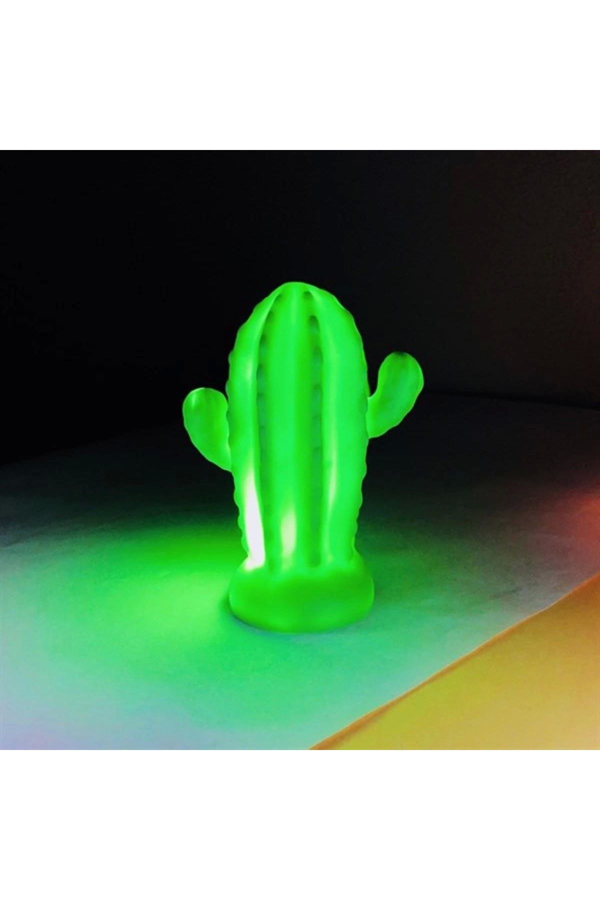 İnnMerry Pilli Silikon Led Işıklı Sevimli Kaktüs Gece Lambası Aydınlatması (5047)