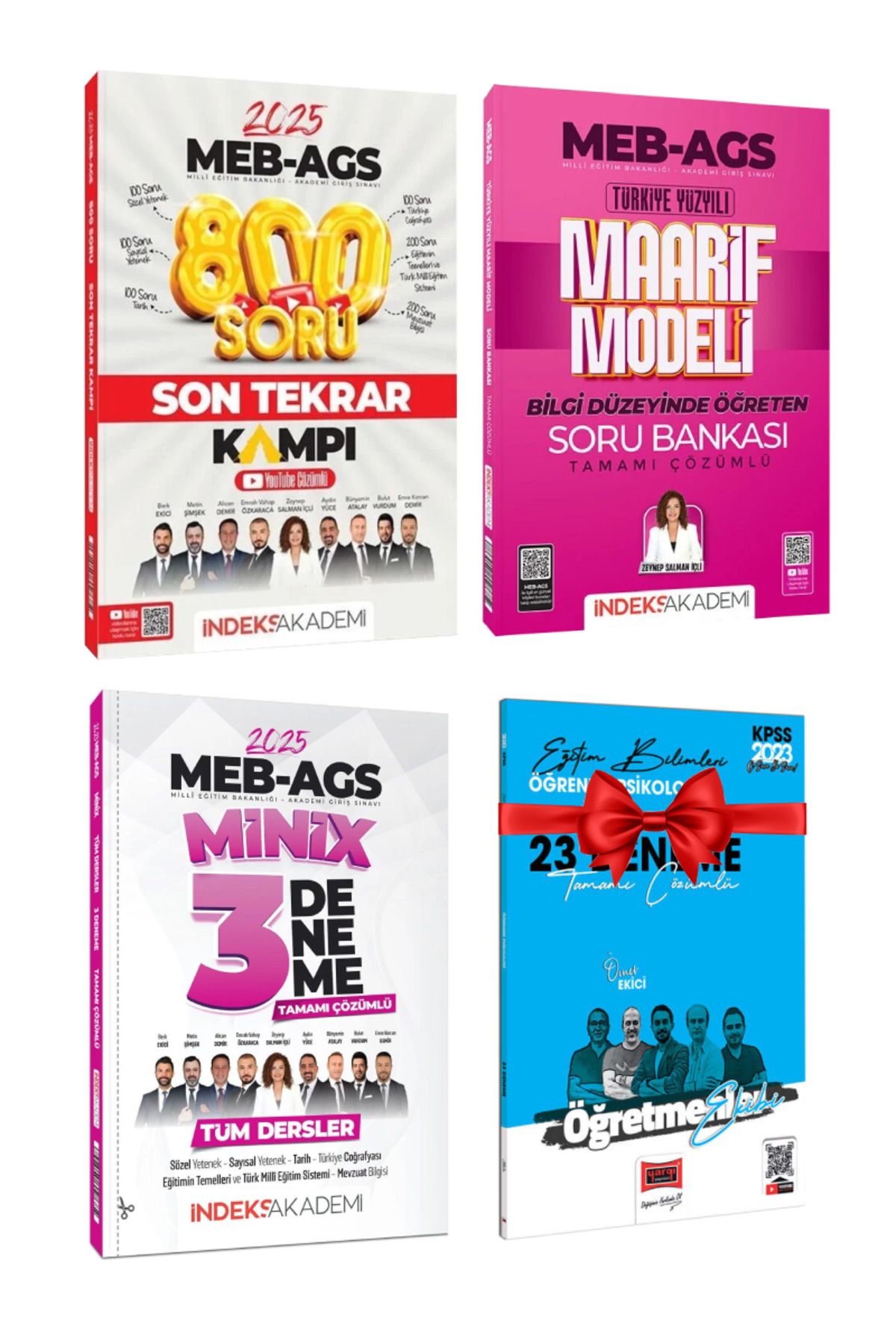 İndeks Akademi 2025 MEB AGS 800 Soru Son Tekrar Kampı+ Zeynep Salman İçli Maarif Modeli Soru Bankası+Minix 3 Deneme